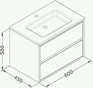 Тумба-умывальник подвесная ISVEA Pro 60 антрацит 21MGS019060I+10SL50061SV Тумба-умывальник подвесная ISVEA Pro 60 антрацит 21MGS019060I+10SL50061SV, 2