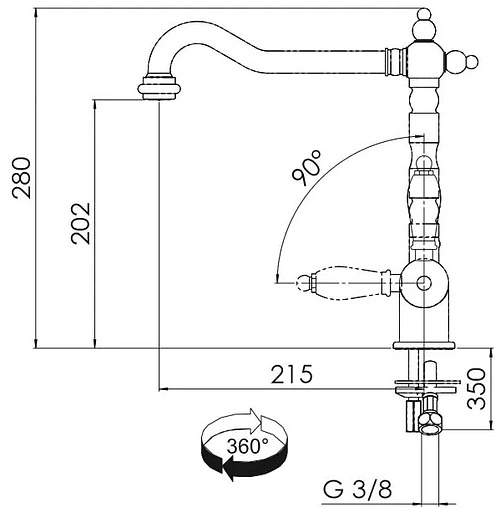 Смеситель для кухни Franke Old England бежевый 115.0180.673