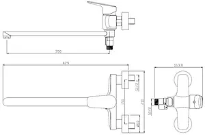 Смеситель для ванны с длинным изливом SMARTsant Фалькон хром SM283502AA Смеситель для ванны с длинным изливом SMARTsant Фалькон хром SM283502AA, 2