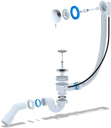 Слив-перелив для ванны Ани Пласт хром EM311 Слив-перелив для ванны Ани Пласт хром EM311