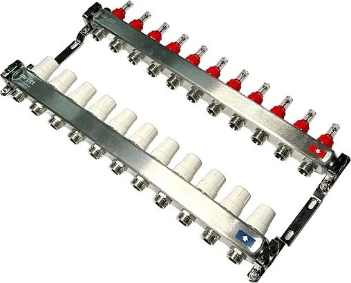 Группа коллекторная с расходомерами 11 отводов 1&quot;в/в x ¾&quot;ек Uni-fitt OPTIMAL 450B4311.RU