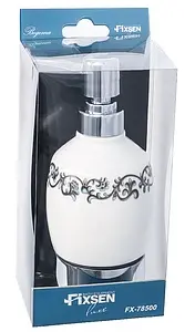 Дозатор для жидкого мыла Fixsen Bogema хром/белый с рисунком FX-782 Дозатор для жидкого мыла Fixsen Bogema хром/белый с рисунком FX-782, 2