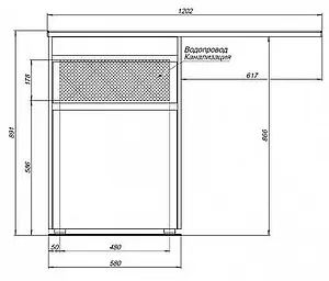 Тумба-умывальник напольная над стиральной машиной Aquanet Токио 120 R белый 00239290+00235500, 3