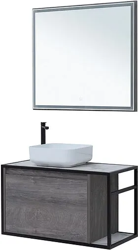 Тумба под умывальник подвесная Aquanet Nova Lite LOFT 90 L дуб рошелье 00261656