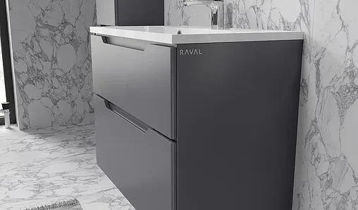 Тумба под умывальник подвесная Raval Wector 80 антрацит Wct.01.80/P/A/MD