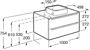 Тумба-умывальник подвесная Roca Inspira 100 белый глянец 851081806+ Тумба-умывальник подвесная Roca Inspira 100 белый глянец 851081806+, 2