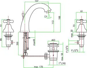 Смеситель для раковины Fiore Margot хром 26CR0628 Смеситель для раковины Fiore Margot хром 26CR0628, 2
