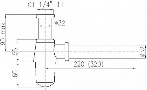 Сифон бутылочный для раковины Rav Slezak чёрный матовый/хром MD0545CMATC Сифон бутылочный для раковины Rav Slezak чёрный матовый/хром MD0545CMATC