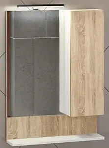 Шкаф-зеркало Comforty Рига 60 дуб сонома/белый 00004142211CF, 1