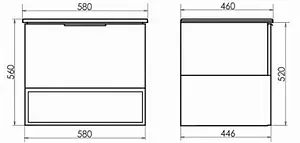 Тумба-умывальник подвесная Comforty Франкфурт 60 дуб шоколадно-коричневый/чёрный 00004150530CF, 2