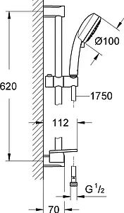 Душевая стойка Grohe Tempesta New Cosmopolitan 100 IV хром 27577002, 2