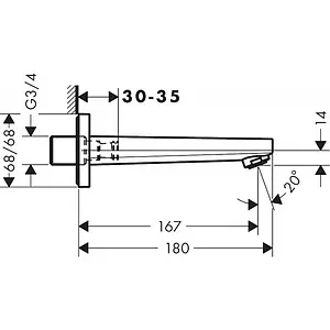 Излив для скрытого монтажа Hansgrohe Metropol хром 32542000, 2