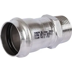 Муфта пресс переходная 35мм x 1"н Sanha NiroSan 9243G 69243G351 Муфта пресс переходная 35мм x 1"н Sanha NiroSan 9243G 69243G351, 1