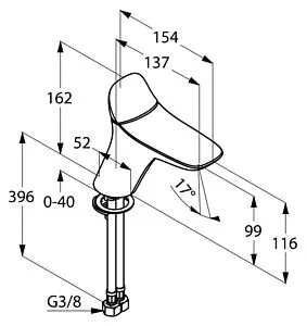Смеситель для раковины Kludi Ambienta хром 530260575 Смеситель для раковины Kludi Ambienta хром 530260575, 2