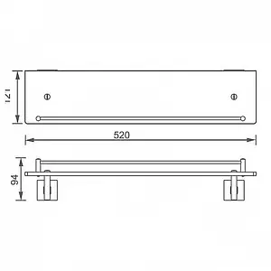 Полка Aquanet хром 6187 Полка Aquanet хром 6187, 2