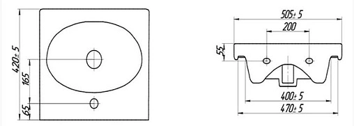 Раковина Cersanit Nature 50 белый S-UM-NTR50/1-w