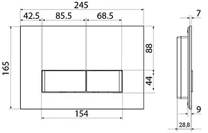 Клавиша смыва для унитаза IDDIS Uniglass 010 UNG10GBi77 кнопки/хром глянцевый, cтекло/черный Клавиша смыва для унитаза IDDIS Uniglass 010 UNG10GBi77 кнопки/хром глянцевый, cтекло/черный, 2