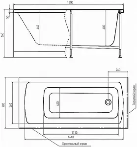 Ванна акриловая Alex Baitler Garda 160x70 Ванна акриловая Alex Baitler Garda 160x70, 2