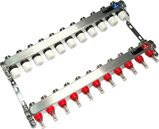Группа коллекторная с расходомерами 11 отводов 1&quot;в/в x ¾&quot;ек Uni-fitt TECHNO 450W4311