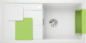 Мойка кухонная Blanco Sity XL 6S 100 R белый/киви 525063 Мойка кухонная Blanco Sity XL 6S 100 R белый/киви 525063, 1