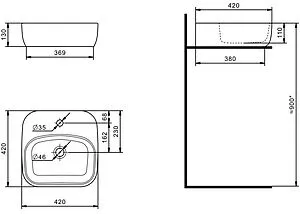 Тумба-умывальник подвесная Aquaton Либерти 75 дуб эльвезия 1A2795K4LYC70, 5