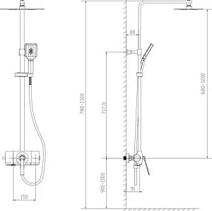 Душевая система со смесителем для душа Timo Halti хром SX-4190/00 chrome Душевая система со смесителем для душа Timo Halti хром SX-4190/00 chrome, 2