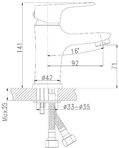 Смеситель для раковины Rossinka хром RS31-11 Смеситель для раковины Rossinka хром RS31-11, 2