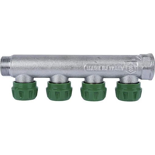 Коллектор регулирующий проходной 4 отвода ¾&quot;в/н x ¾&quot;ек Stout SMB-6850-343404