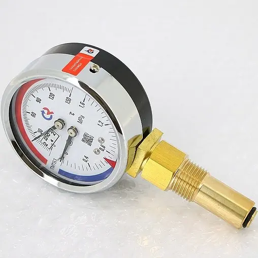 Термоманометр радиальный Росма ТМТБ-31Р.1 80мм 16 бар 150°С гильза 46мм ½&quot; 00000002337