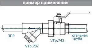 Фильтр угловой сетчатый 25мм н/в Valtec VTp.787.0.025, 3