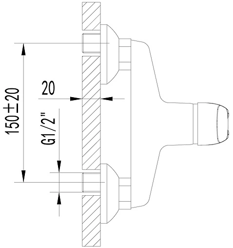 Смеситель для душа Lemark Omega хром LM3103C