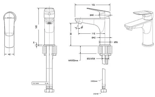 Смеситель для раковины Bravat Rhein хром F1429564CP-9-ENG Смеситель для раковины Bravat Rhein хром F1429564CP-9-ENG