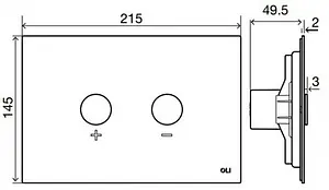 Клавиша смыва для унитаза OLI Blink 882567 gun metal Клавиша смыва для унитаза OLI Blink 882567 gun metal, 2
