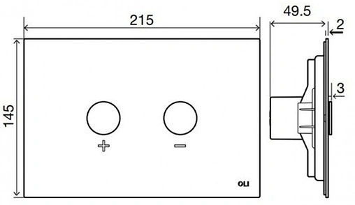 Клавиша смыва для унитаза OLI Blink 882567 gun metal