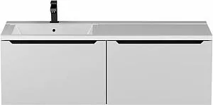Тумба под умывальник подвесная Uperwood UPD Tanos 120 L белый с графитовыми вставками 291020265 Тумба под умывальник подвесная Uperwood UPD Tanos 120 L белый с графитовыми вставками 291020265, 1