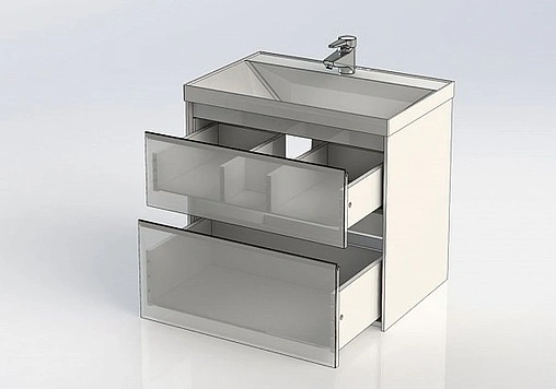 Тумба под умывальник подвесная Aquanet Гласс 70 белый 00206700