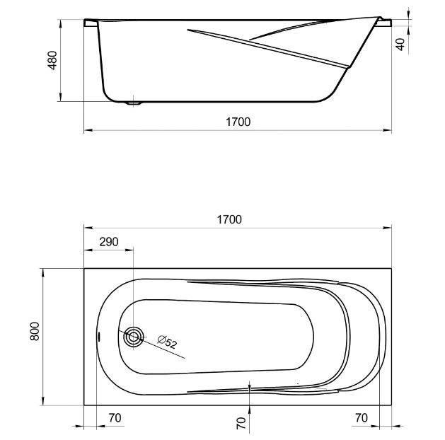 Ванна акриловая Santek Касабланка XL 170x80 1WH302441