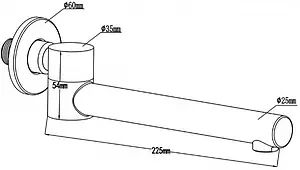 Излив для скрытого монтажа Swedbe Platta хром 5513, 2