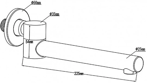 Излив для скрытого монтажа Swedbe Platta хром 5513