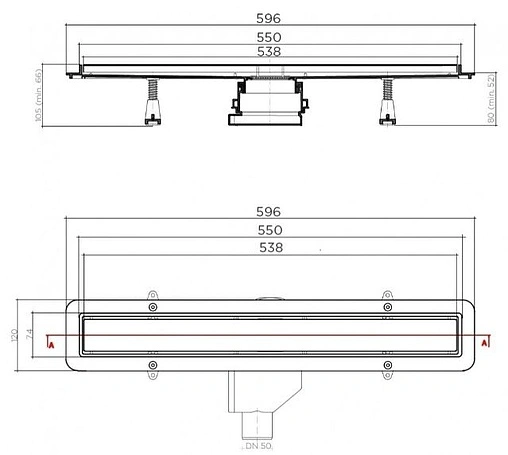 Лоток душевой Set 550мм h=52мм 0.8л/сек Pestan Betto Line 550 13702509 Лоток душевой Set 550мм h=52мм 0.8л/сек Pestan Betto Line 550 13702509