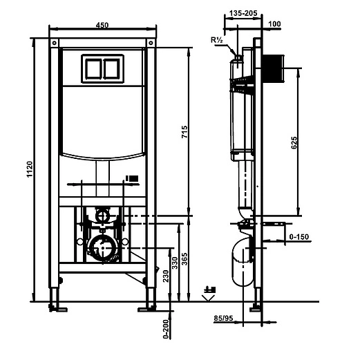 Инсталляция для подвесного унитаза Set 4 в 1 Sanit INEO PLUS 90.733.81..S001 с кнопкой хром глянцевый Инсталляция для подвесного унитаза Set 4 в 1 Sanit INEO PLUS 90.733.81..S001 с кнопкой хром глянцевый