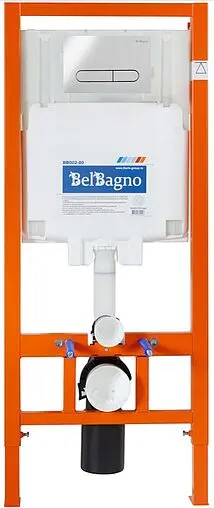 Комплект 5 в 1 BelBagno Tre BB8001CHR/SC/BB002-80/BB005-PR-CHROME с кнопкой BB005-PR-CH хром глянцевый
