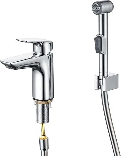 Смеситель для раковины с гигиеническим душем Aquatek Вега хром AQ1012CR