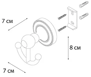 Крючок двойной Fixsen Style хром FX-41105A Крючок двойной Fixsen Style хром FX-41105A, 3