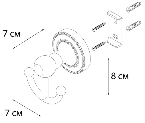 Крючок двойной Fixsen Style хром FX-41105A