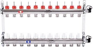 Группа коллекторная с расходомерами 11 отводов 1"в/в x ¾"ек Uni-fitt 450I4311 Группа коллекторная с расходомерами 11 отводов 1"в/в x ¾"ек Uni-fitt 450I4311, 1