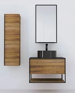 Шкаф-пенал подвесной Jorno Steal 30 древесный аттик/чёрный Ste.04.115/P/Da Шкаф-пенал подвесной Jorno Steal 30 древесный аттик/чёрный Ste.04.115/P/Da, 3