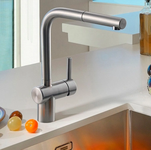 Смеситель для кухни с выдвижным изливом Franke Atlas Neo нержавеющая сталь 115.0521.438 Смеситель для кухни с выдвижным изливом Franke Atlas Neo нержавеющая сталь 115.0521.438