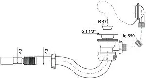 Слив-перелив для ванны Wirquin хром 30717339 Слив-перелив для ванны Wirquin хром 30717339, 2
