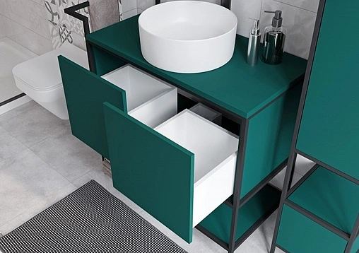 Тумба-умывальник напольная Cersanit Botanique 100 зелёный 63015+
